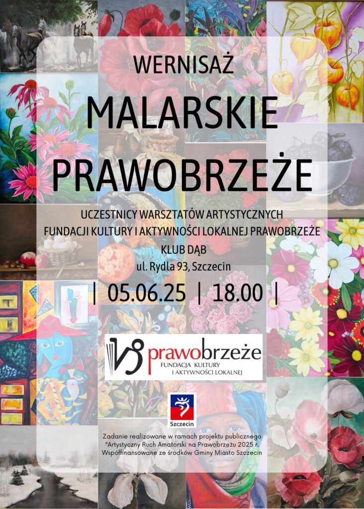 zdjęcie przedstawia kolaż z prac z obrazów autorów wystawy
