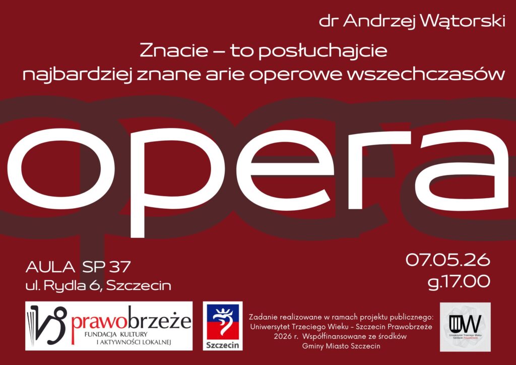 plakat promujący wydarzenie z dużym graficznym napisem OPERA